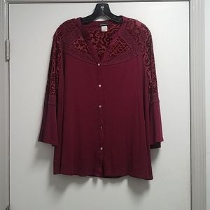 Maroon button up
